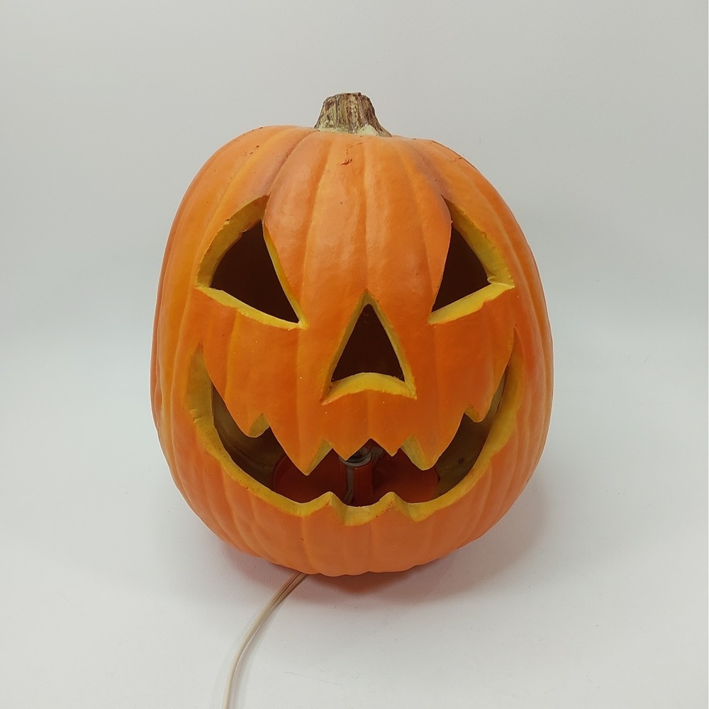 Vintage Trendmasters 1993 Light Up Pumpkin Jack O Lantern Halloween Foam Mold